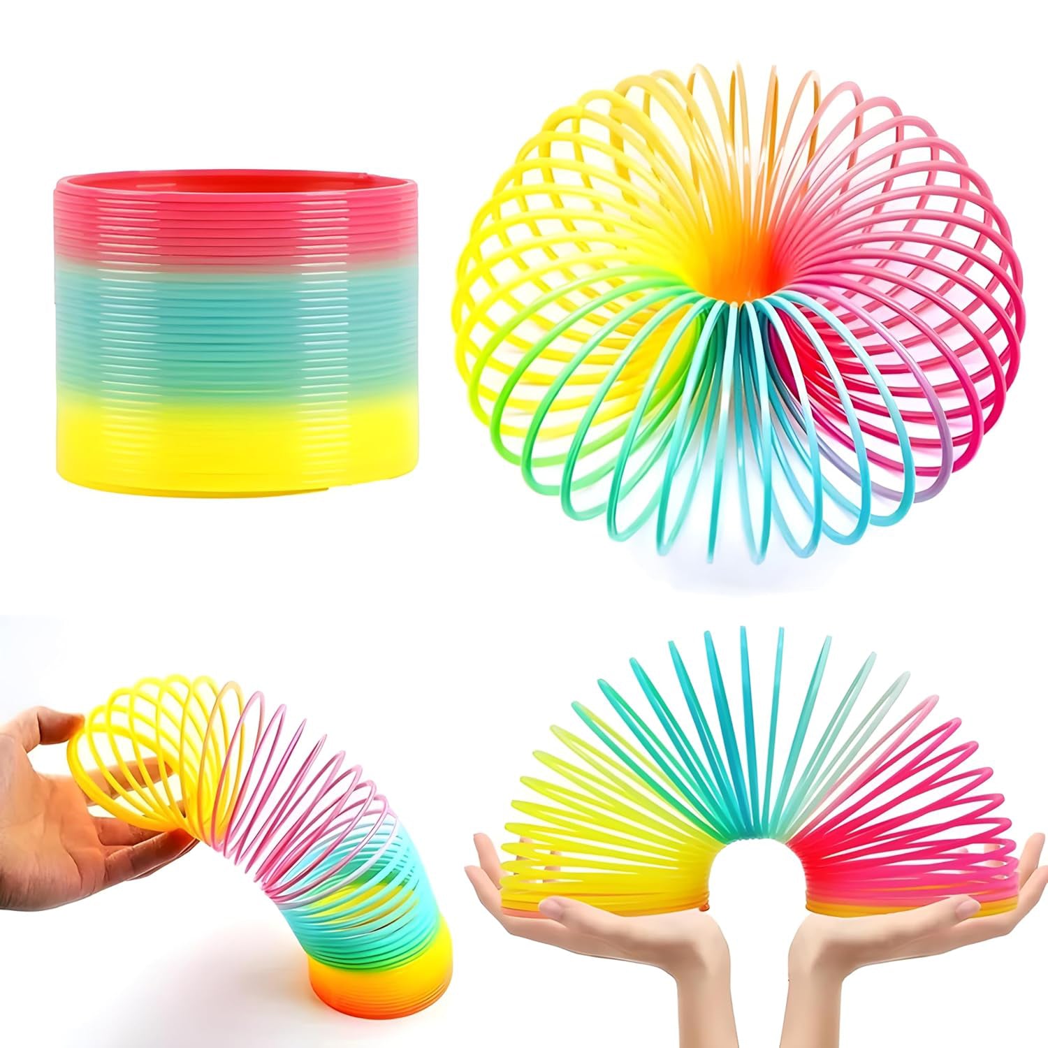 Rainbow Spring, Rainbow Spring Toys, Slinky, Slinky Spring Toy, Toy for Kids, for Kids Adults of All Age Group, for Birthdays, Compact and Portable Easy to Carry (1 Pc) - Bhavnagar Deodap