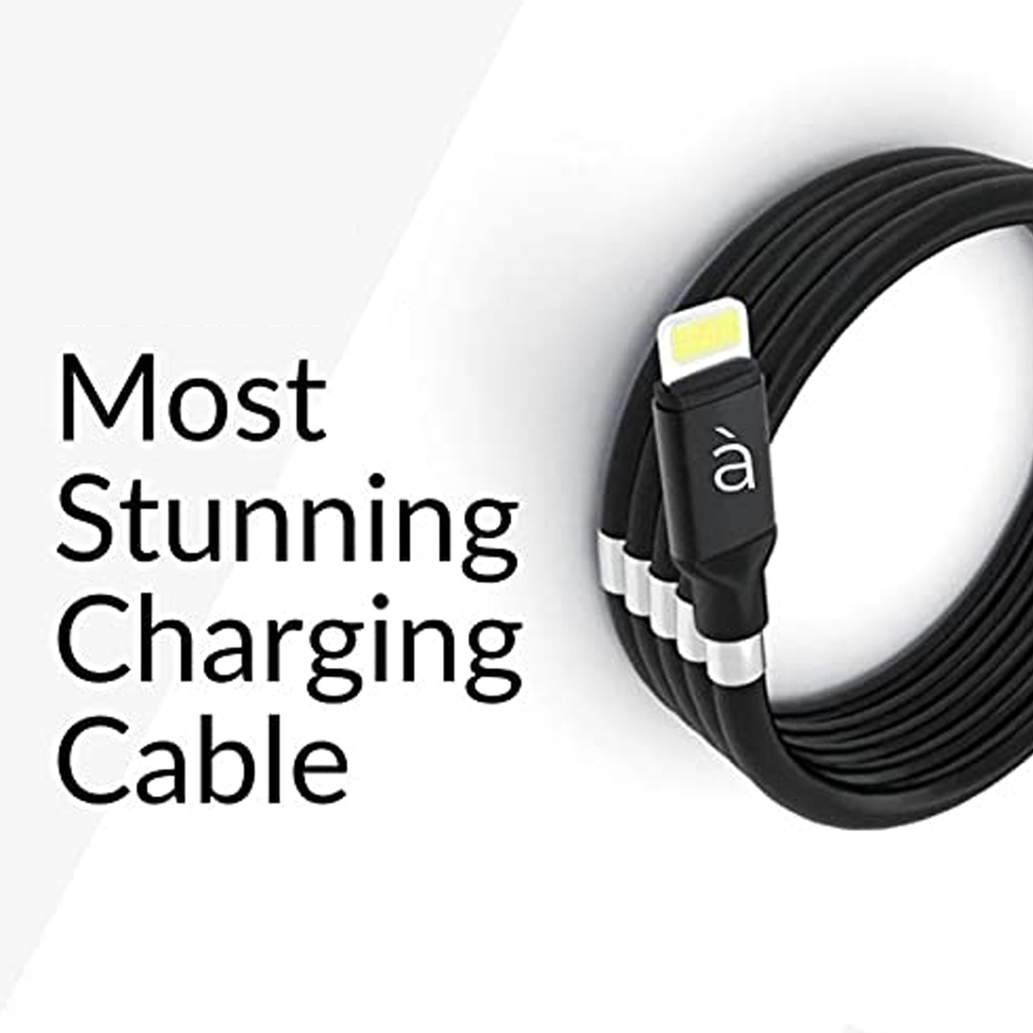 USB Cable, Charging Cable 3A Fast Charge and Sync Most Stunning Charging Cable, Magnetic Charging Cable Charging Cable for Phone (Compatible with (No More Messy Cables in Car & Home), (120 CM), ( Black), One Cable) - Bhavnagar Deodap