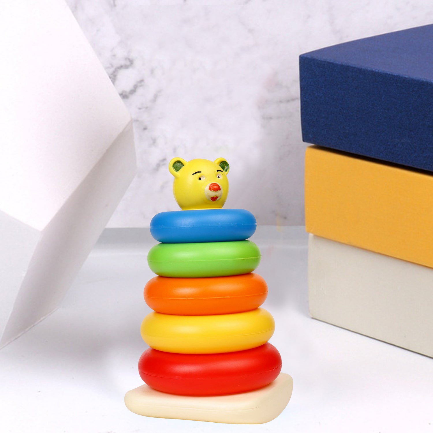 Plastic Baby Kids Teddy Stacking Ring Jumbo Stack Up Educational Toy 5pc - Bhavnagar Deodap