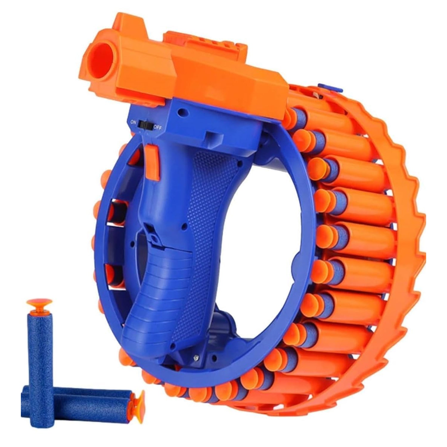 Amazing Toy Gun, Electric Gun for Children, 28 Soft Bullets for Youth Safety, Children's Electric Hand Ring Wheel Soft Bullet Gun, Gift Toys - Bhavnagar Deodap