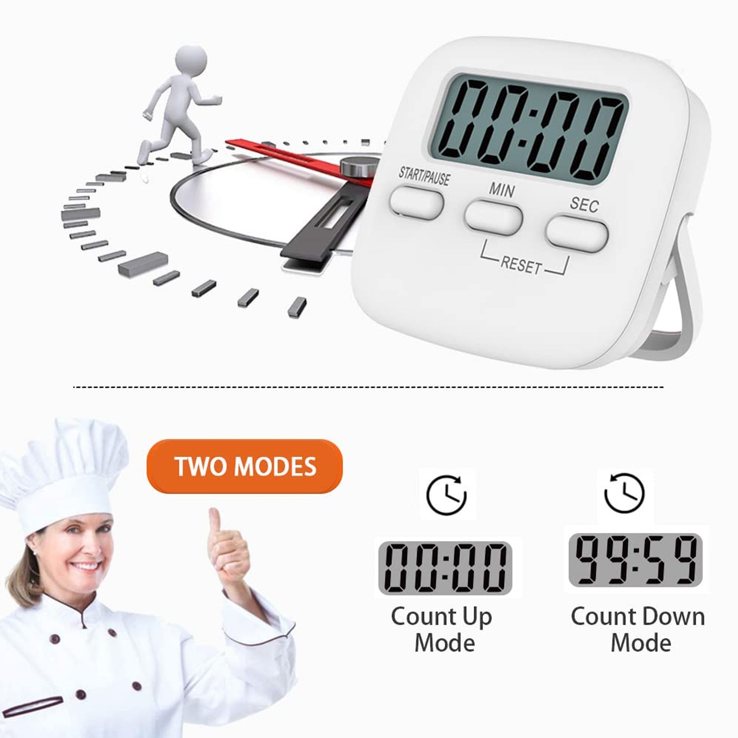 Digital Kitchen Timer with Alarm | Stop Watch Timer for Kitchen | Kitchen Timer with Magnetic Stand |Timer Clock for Study - Bhavnagar Deodap