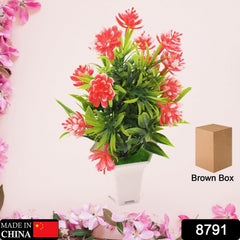 Wild Artificial Flower Plants with Cute Pot | Flower Plant for Home Office Decor | Tabletop and Desk Decoration | Artificial Flower for Balcony Indoor Decor, Plants for Living Room (1 Pc) - Bhavnagar Deodap