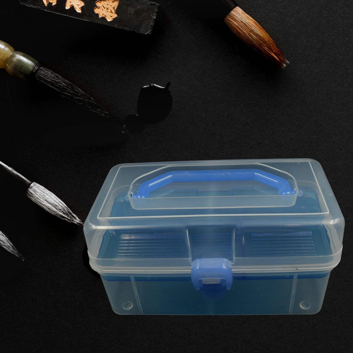 Plastic Art Storage Box Painting Supplies Multipurpose Case Meidum Size with Handle for Artists Students Medine Tools Cosmetics Fishing Supplies, for Artists Students - Bhavnagar Deodap