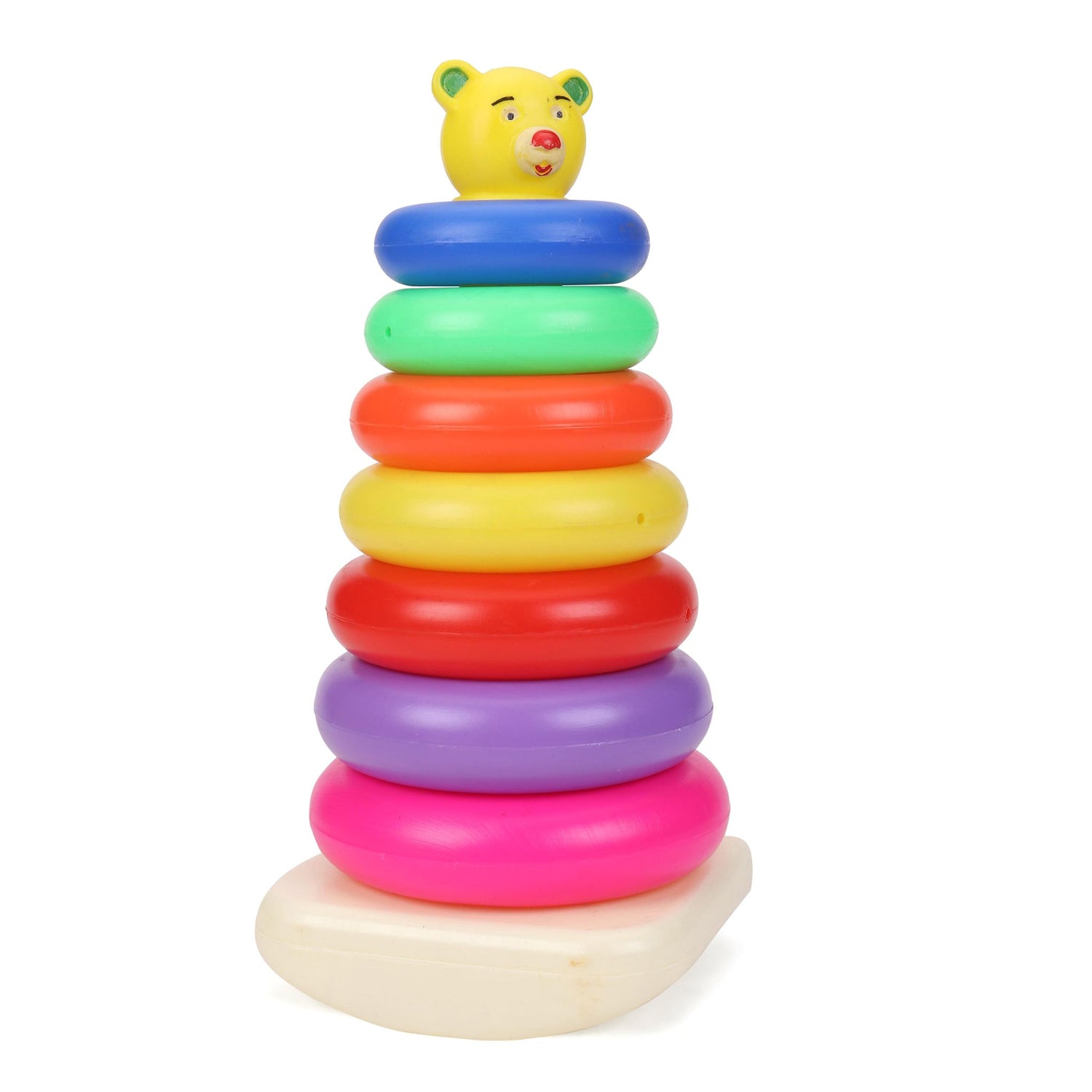 Plastic Baby Kids Teddy Stacking Ring Jumbo Stack Up Educational Toy 7pc - Bhavnagar Deodap