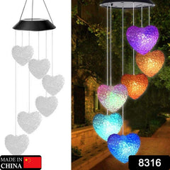 Solar Powered Wind Chimes with Lights: Outdoor Garden Decor (6 LED) - Bhavnagar Deodap