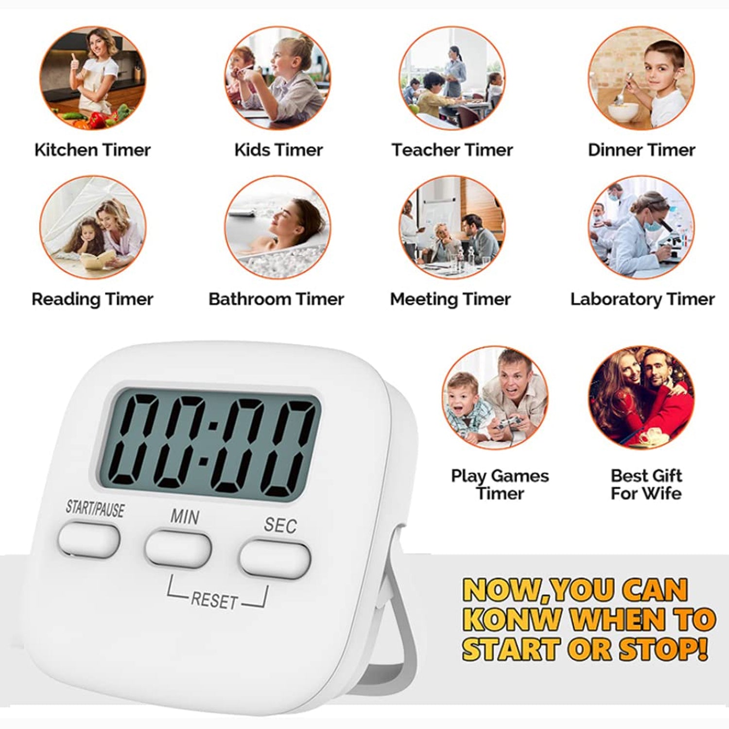 Digital Kitchen Timer with Alarm | Stop Watch Timer for Kitchen | Kitchen Timer with Magnetic Stand |Timer Clock for Study - Bhavnagar Deodap