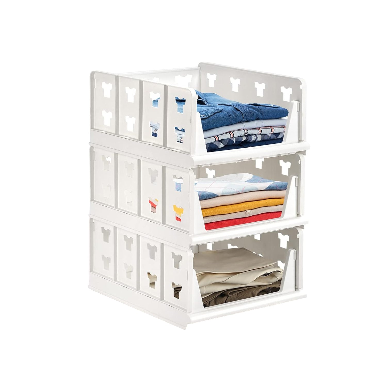 3 Layer Stackable Multifunctional Storage,for Clothes Foldable Drawer Shelf Basket Utility Cart Rack Storage Organizer Cart for Kitchen, Pantry Closet, Bedroom, Bathroom, Laundry(3 Layer 1 Pc) - Bhavnagar Deodap