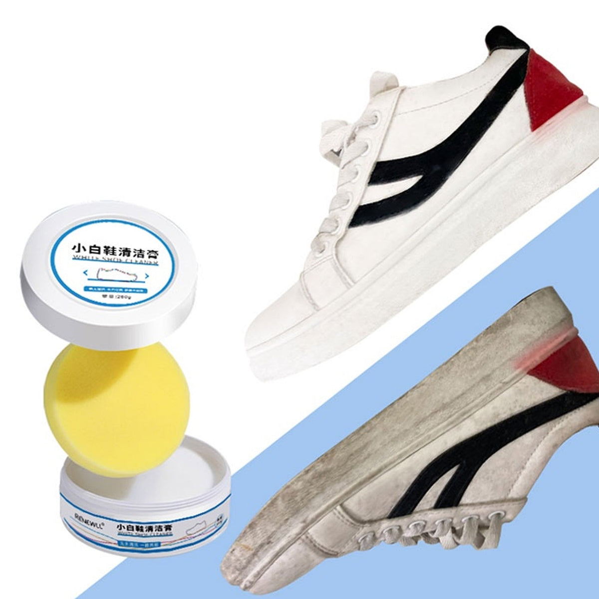 Cleaning white rubber shops soles