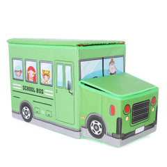 Foldable Bus Shape Toy Box Storage with Lid for Storage of Toys Basket Useful as Toy Organizer mountable Racks Surface Multipurpose Basket for Kids Wardrobe Cabinet Wood with Cloth Cover For Home Decor Books, Game, Baby Cloth (Mix Color & Design ) - Bhavnagar Deodap