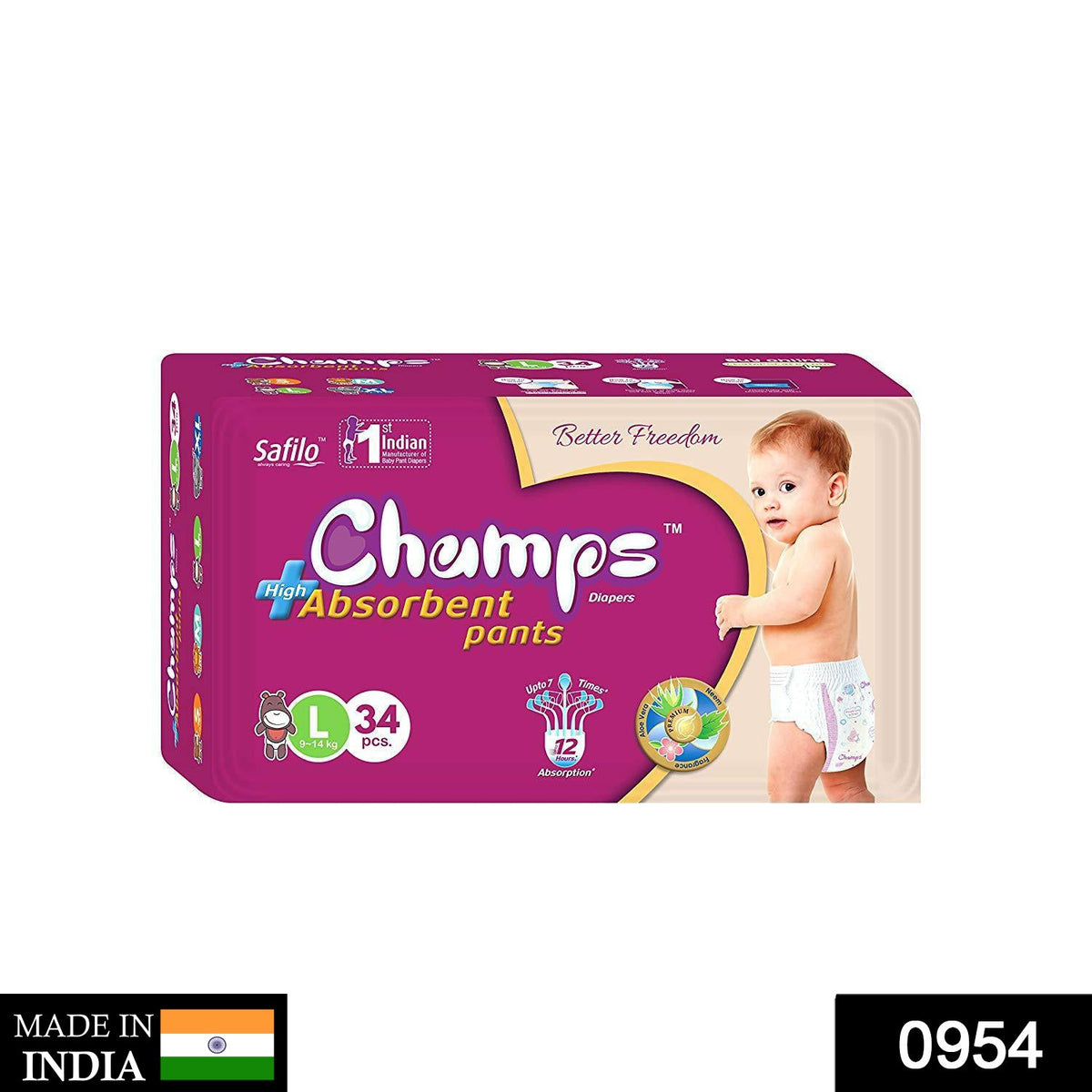 Premium Champs High Absorbent Pant Style Diaper Small, Medium and Large Size Diaper - Bhavnagar Deodap