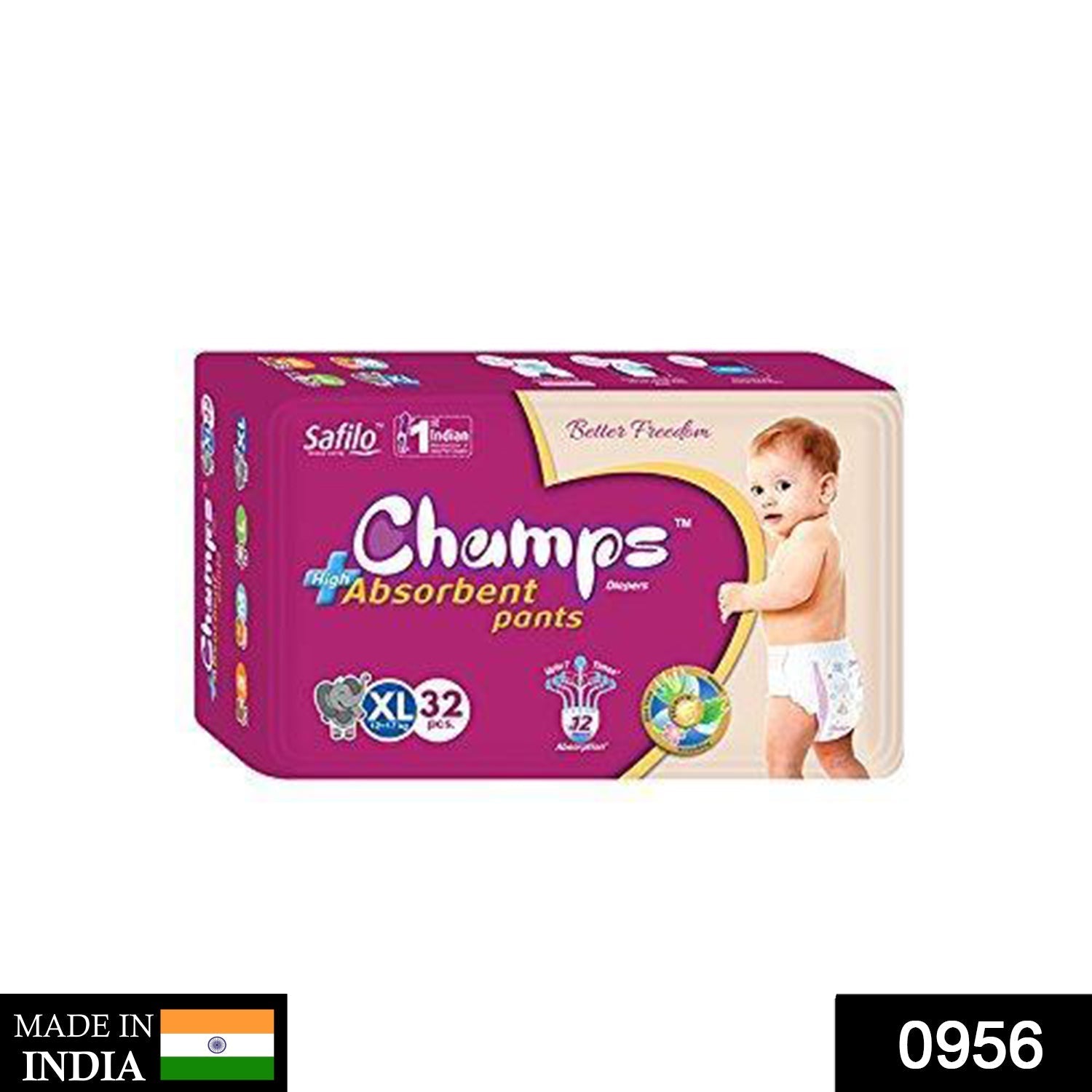 Premium Champs High Absorbent Pant Style Diaper Small, Medium and Large Size Diaper - Bhavnagar Deodap