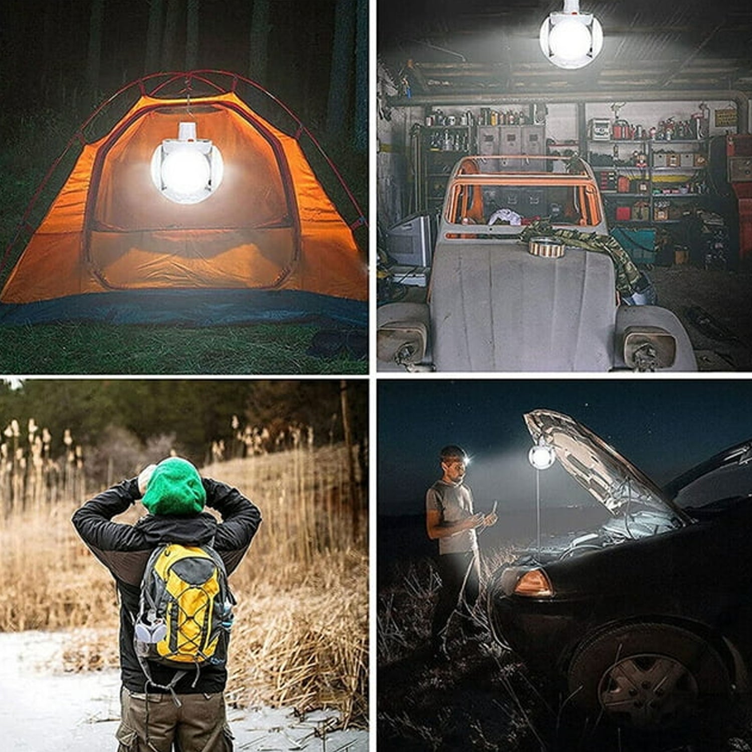 Solar Multi-Functional Emergency LED Light Bulb with USB Charging, LED camping lamp, camping lamp, USB rechargeable, 5 brightness light modes, foldable camping light, SOS IP65 waterproof camping light, blackout emergency equipment, camping gadgets - Bhavnagar Deodap