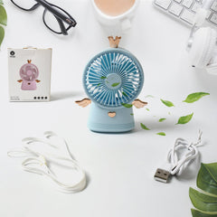 Cute Electric Mini Handheld Fan, Portable USB Rechargeable Mini Fan for Home, Office, Travel and Outdoor Use (1 Pc) - Bhavnagar Deodap