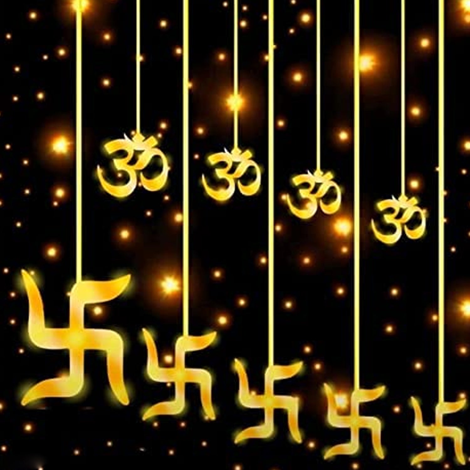 Swastik om Curtain Decorative Lights, String Lights with 12 Hanging Props138 LED, Diwali Decoration Items for Home Decor, Night Light, Room Lights for Bedroom, Balcony Decor. - Bhavnagar Deodap