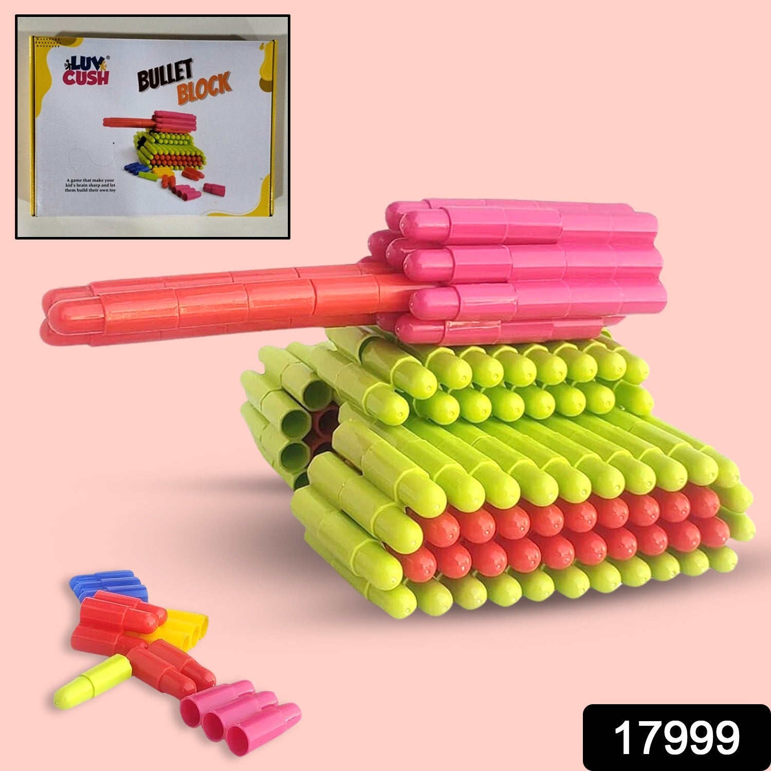 Bullet Blocks for Intelligent Kids Creative Bullets Shaped Building Blocks Toy Set for Kids (Approx 200 Pcs) - Bhavnagar Deodap