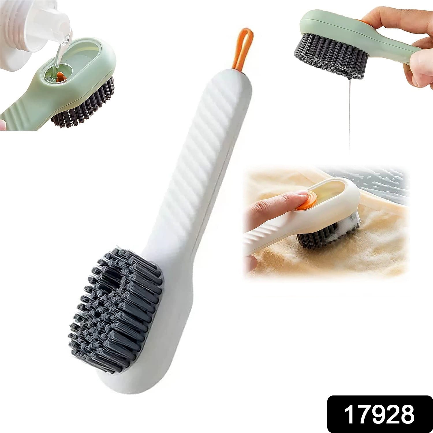 Multifunctional Scrubbing Brush with Liquid / Soap Dispenser, Cleaning Brush with Liquid / Soap Dispenser, Shoe Brush for Cleaning, Cloth Cleaning Brush with Handle Liquid Shoe Brush For Shoe Clothes (1 Pc) - Bhavnagar Deodap