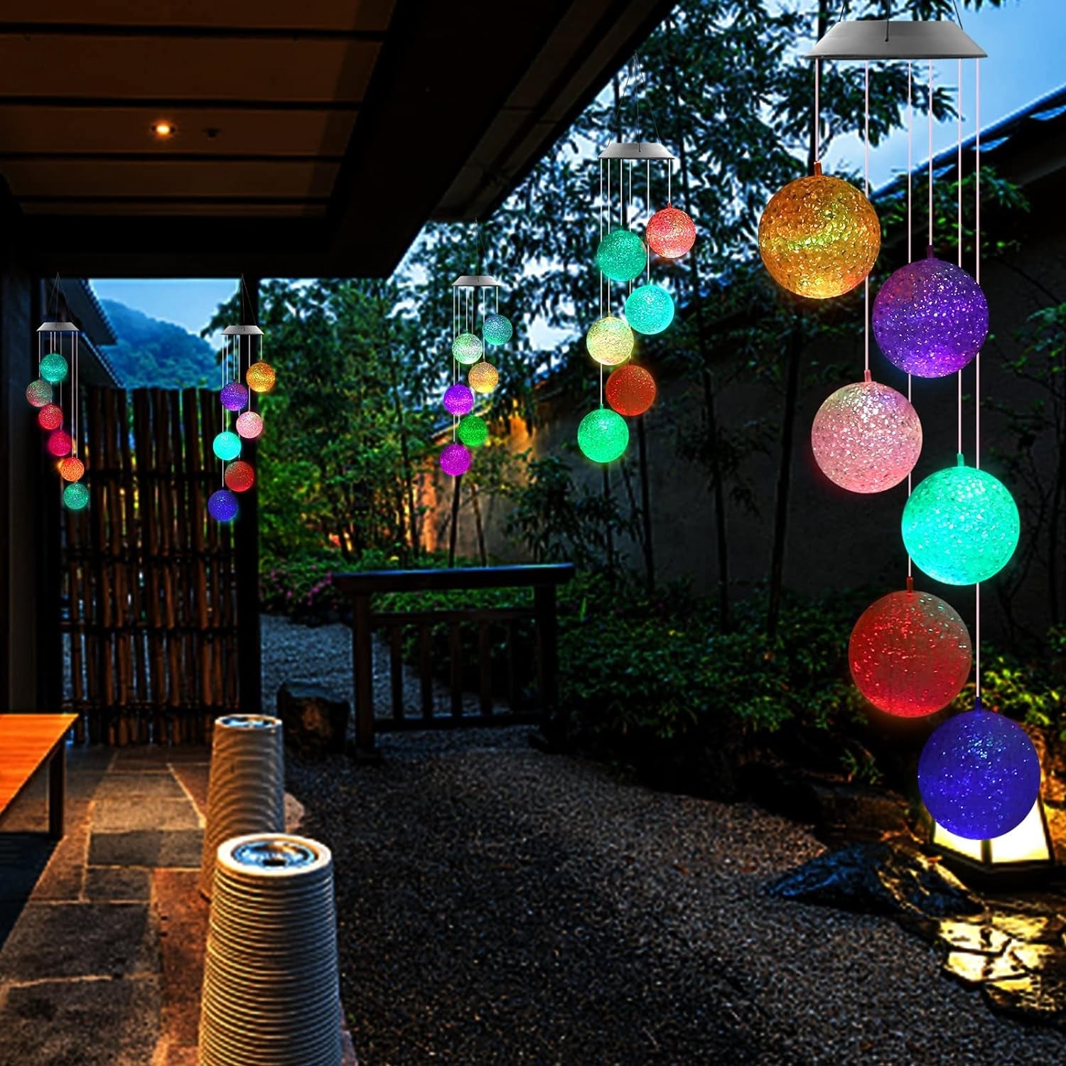 Solar Crystal Ball , Color Changing Solar Powered LED Hanging Light Mobile for Patio Yard Garden Home Outdoor Night Decor, Gifts - Bhavnagar Deodap