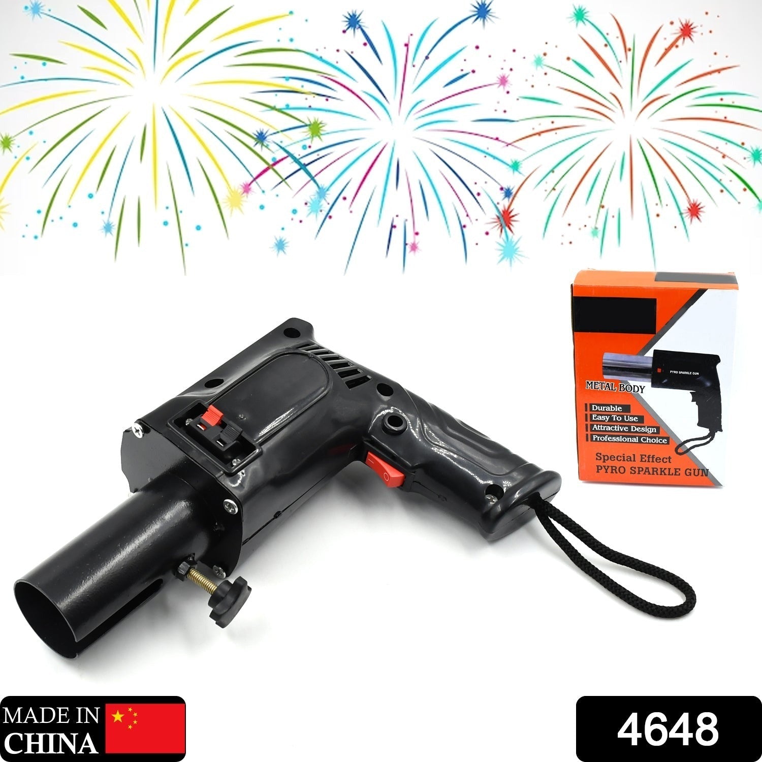 PYRO PARTY METAL GUN HAND HELD GUN TOY FOR PARTIES FUNCTIONS EVENTS AND ALL KIND OF CELEBRATIONS, PLASTIC GUN, (PYROS NOT INCLUDED) - Bhavnagar Deodap