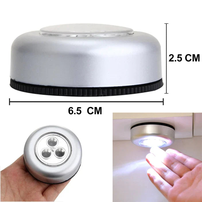 3 LED CORDLESS STICK TAP WARDROBE TOUCH LIGHT LAMP (1 Pc) - Bhavnagar Deodap