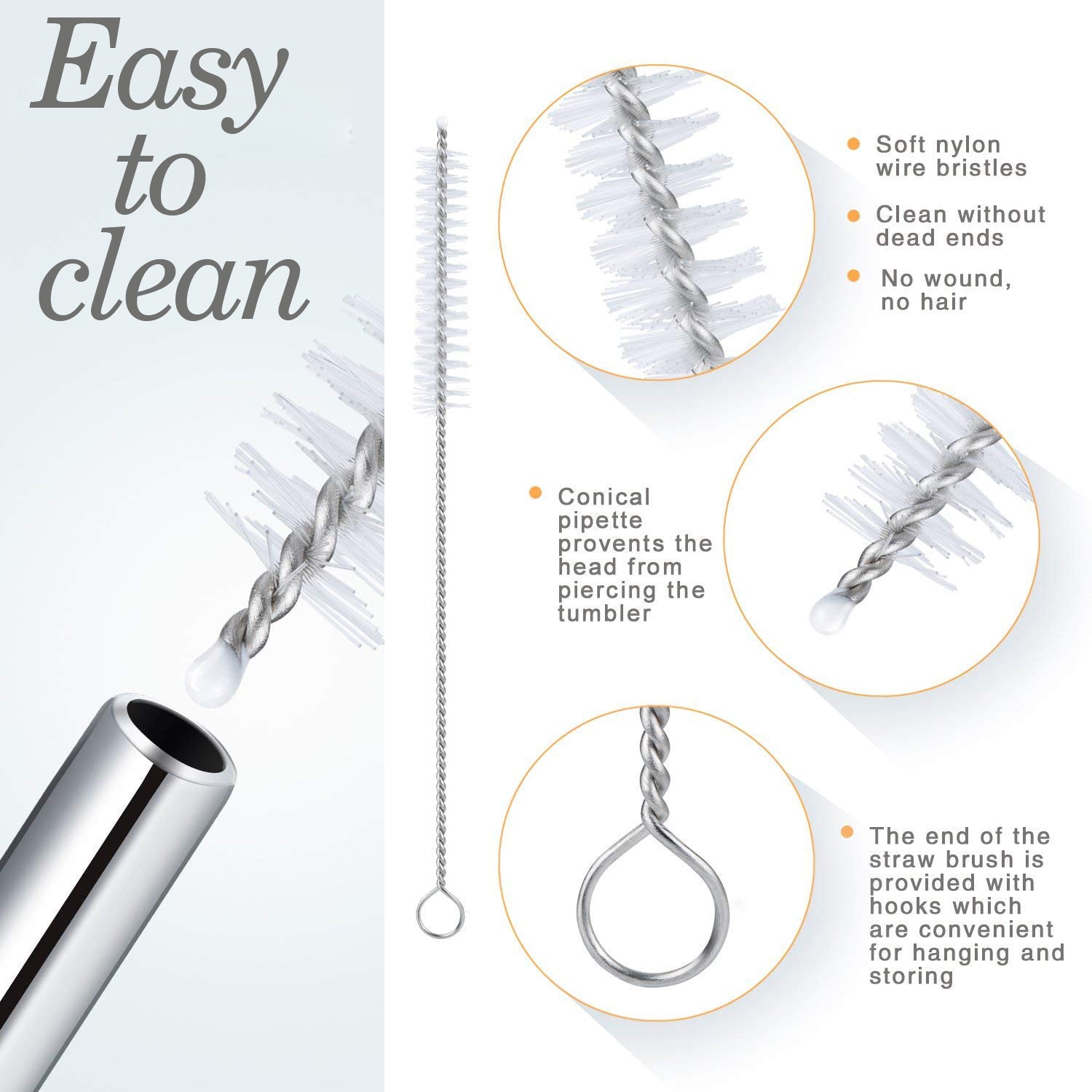 Reusable Stainless Steel Drinking Straws Bent (4 Bent Straws, 1 Brush) - Bhavnagar Deodap