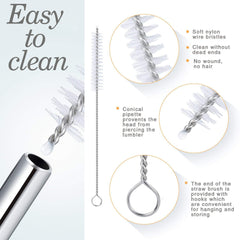 Reusable Stainless Steel Drinking Straws Bent (4 Bent Straws, 1 Brush) - Bhavnagar Deodap