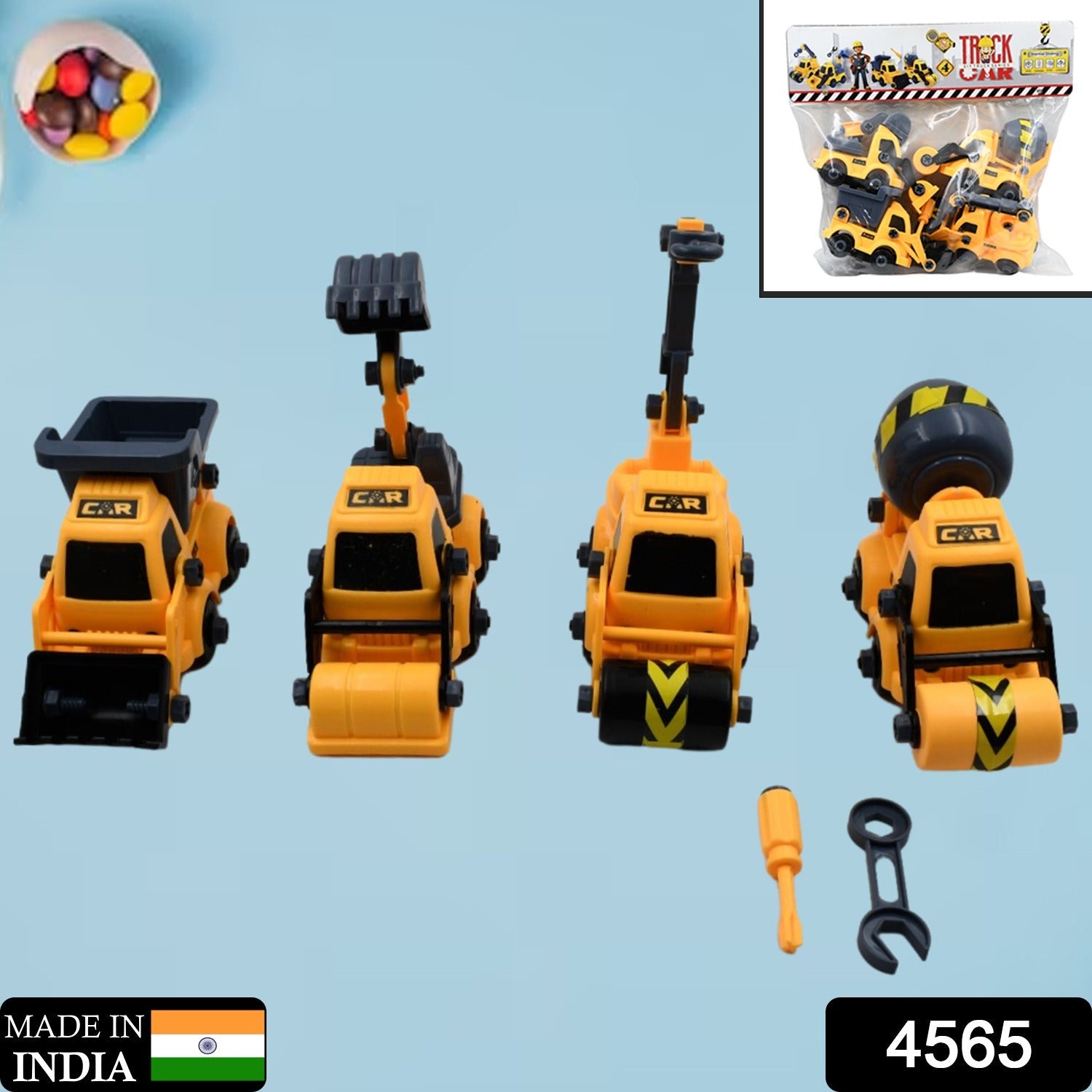 Engineering vehicles Nut Assembly Vehicle Toy, DIY Nut Assembly Vehicle Model Toy Highly Simulation Children Kids Car Model Toy Set (4 Pc Set) - Bhavnagar Deodap