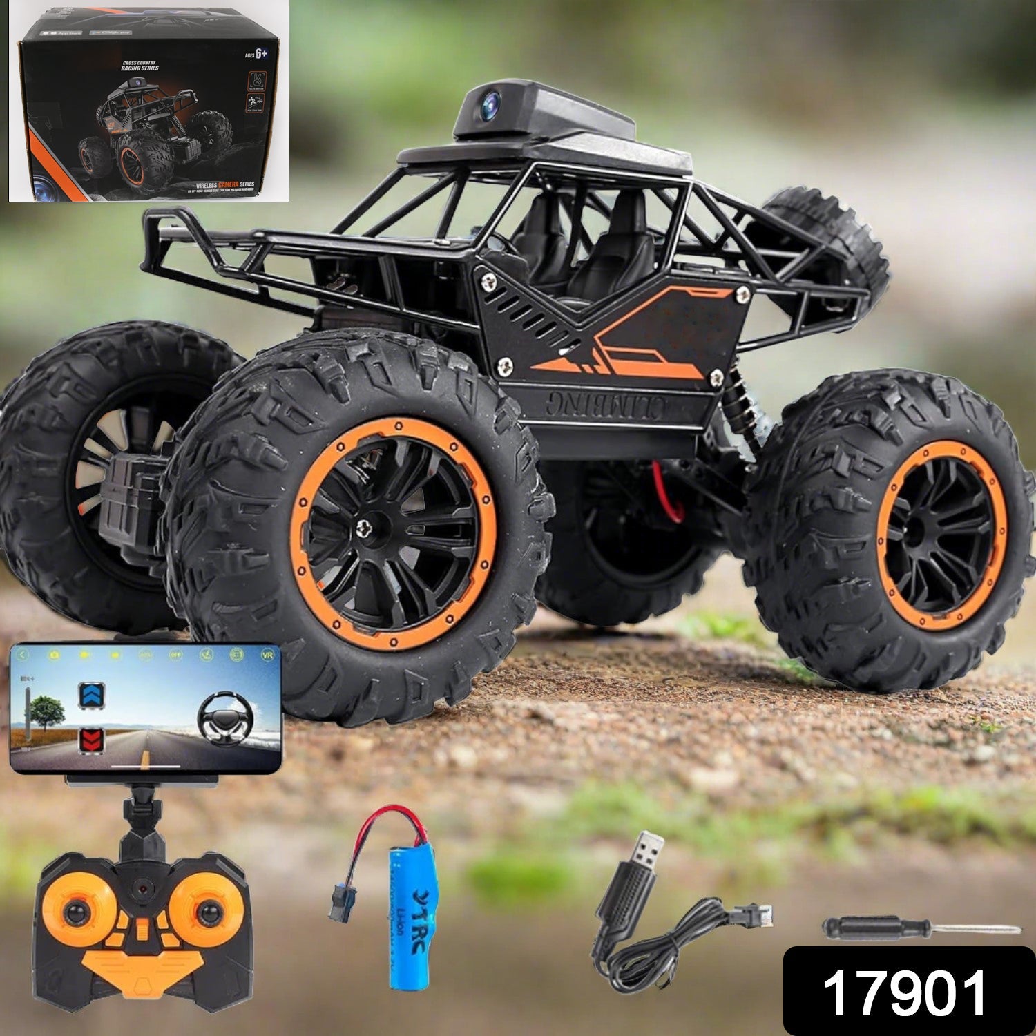 Remote Control Car with Camera Off-Road Remote Control Truck Monster Trucks for Boys 8-12 Birthday Gift For Kids Adults Gift For Boys And Girls HD Camera Rock Crawler Monster Truck Toy - Bhavnagar Deodap