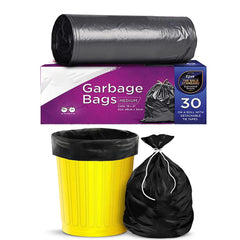 Black Garbage Bags for Dustbin 30 Bag - Medium 19 X 21 Inches - Bhavnagar Deodap