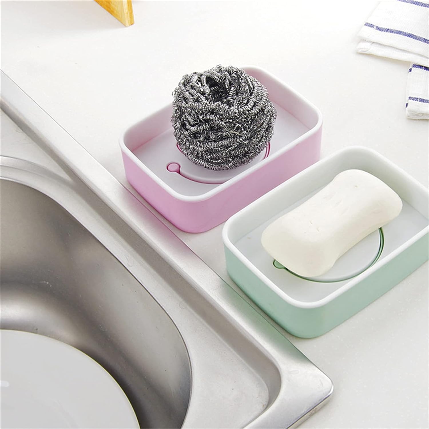 Soap Dish with Drain Soap Holder, Soap Saver Easy Cleaning, Soap Tray for Shower Bathroom Kitchen (1 Pc) - Bhavnagar Deodap