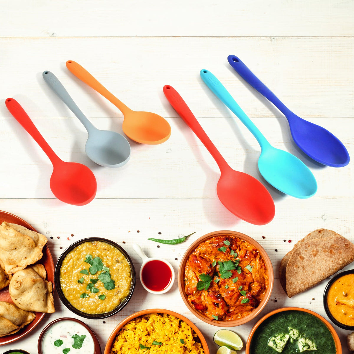 MULTIPURPOSE SILICONE SPOON, SILICONE BASTING SPOON NON-STICK KITCHEN UTENSILS HOUSEHOLD GADGETS HEAT-RESISTANT NON STICK SPOONS KITCHEN COOKWARE ITEMS FOR COOKING AND BAKING (6 Pc Set) - Bhavnagar Deodap