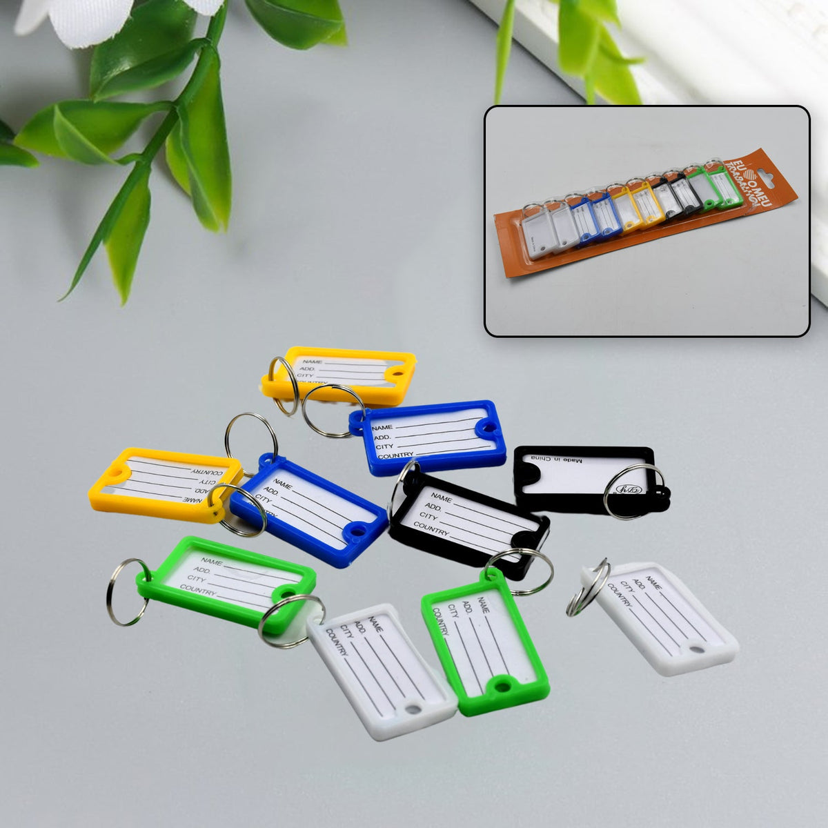 Wallet Keychain 10 pcs Set Plastic Key Custom Key Tags Key Ring Tags Numbered Key Tags Tags with Backpack Keychain - Bhavnagar Deodap