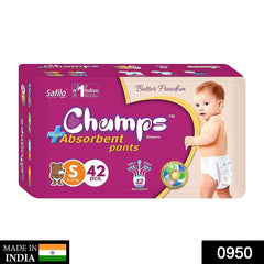 Premium Champs High Absorbent Pant Style Diaper (Small Size / 42 Pcs) - Bhavnagar Deodap