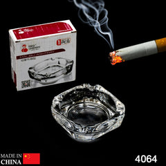 Glass Brunswick Crystal Quality Cigar Cigarette Ashtray Round Tabletop for Home Office Indoor Outdoor Home Decor - Bhavnagar Deodap