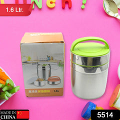 LEAK-PROOF THERMOS FLASK FOR HOT FOOD, WARM SOUP CUP, VACUUM INSULATED LUNCH BOX, FOOD BOX FOR THERMAL CONTAINER FOR FOOD STAINLESS STEEL (1.6 L) - Bhavnagar Deodap