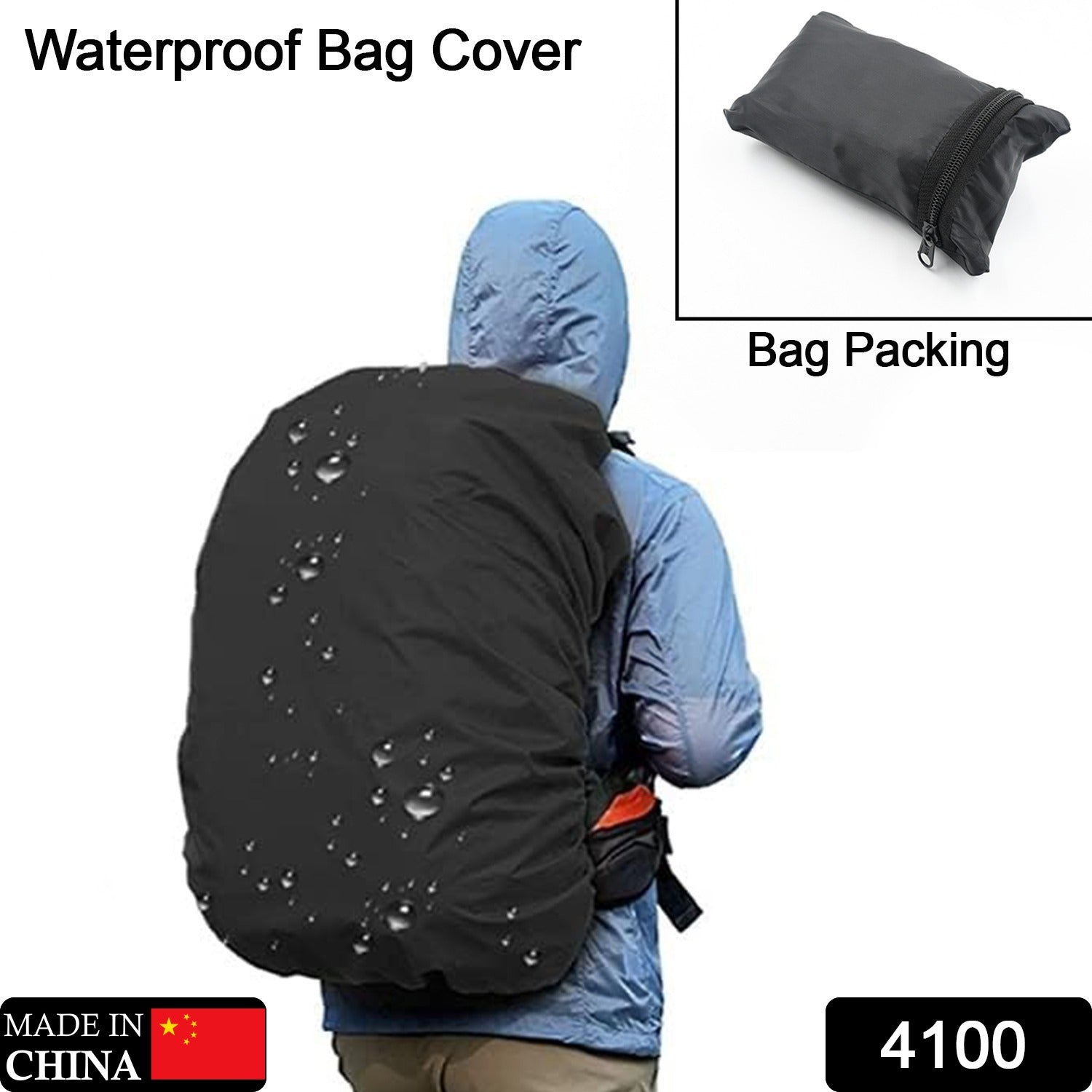 Heavy Waterproof Nylon Rain Cover/Dust Cover - Elastic Adjustable for Laptop Bags and Backpacks, School Bag Waterproof Cover, Dust Proof, Backpack, Laptop Bag Cover (1Pc) - Bhavnagar Deodap