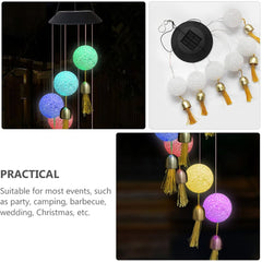 Solar Crystal Ball Wind Chime, Color Changing Solar Powered LED Hanging Wind Chime Light Mobile for Patio Yard Garden Home Outdoor Night Decor, Gifts - Bhavnagar Deodap