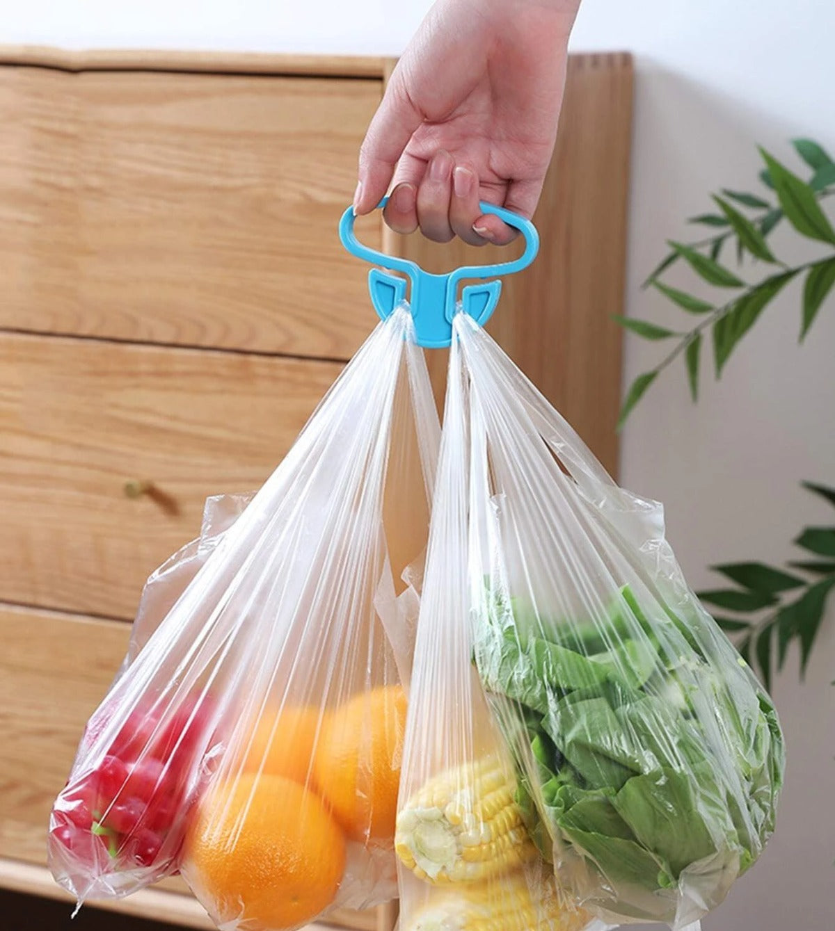 Portable Shopping Bag Handle Holder, Household Plastic Bag Hook Kitchen Supplies Carrier Holds Plastic Reusable Grocery Bags Holder Portable Bag Carrier, Multifunctional (2pc) - Bhavnagar Deodap