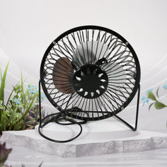 USB Table Desk Personal Metal Electronic Fan, Compatible with Computers, Laptops, Student Dormitory, Suitable For Office, School Use (1 Pc) - Bhavnagar Deodap