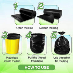 Black Garbage Bags for Dustbin 30 Bag - Small 17 X 19 Inches - Bhavnagar Deodap