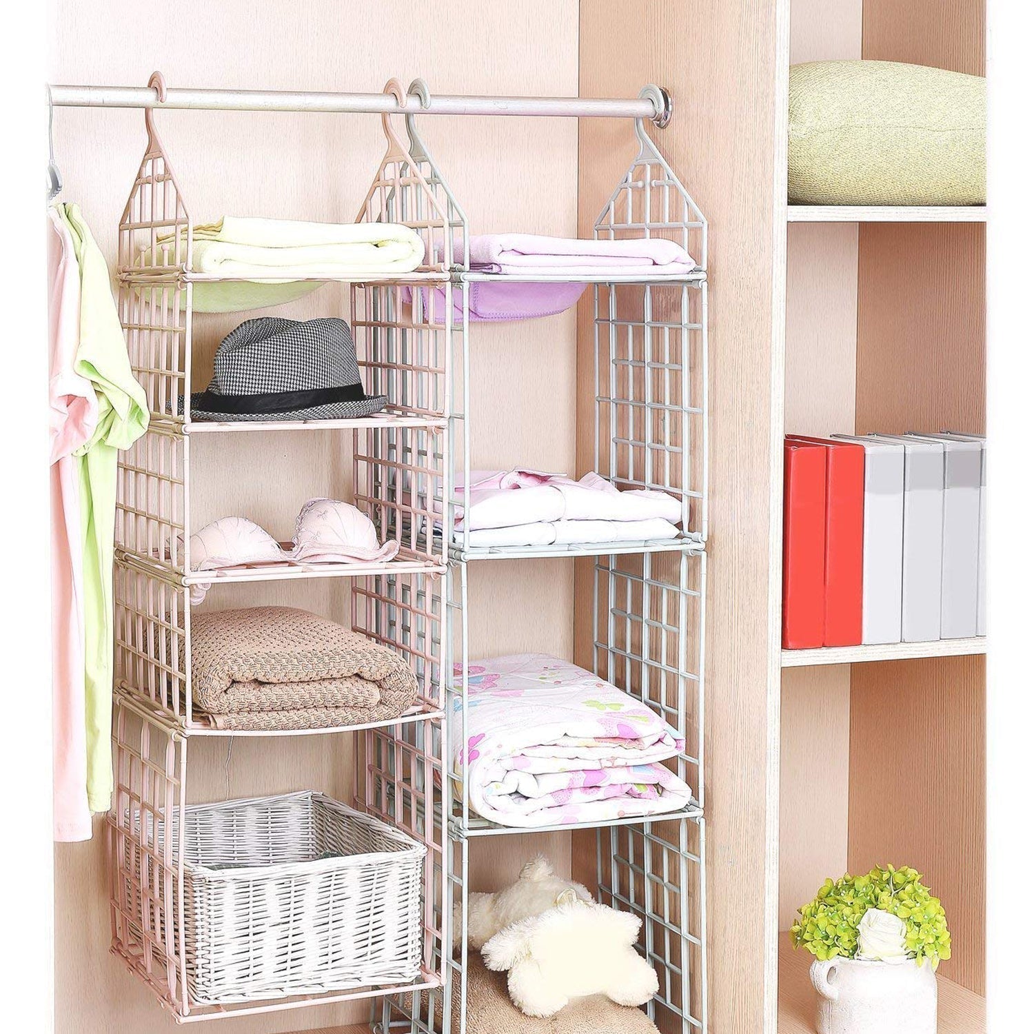 Multipurpose 5 Layer Folding Clothes Storage Racks||Closet for Students Wardrobe Shelves Socks, Scarf, t-Shirt, etc||Hanging Organizer Storage Holders & Racks - Bhavnagar Deodap