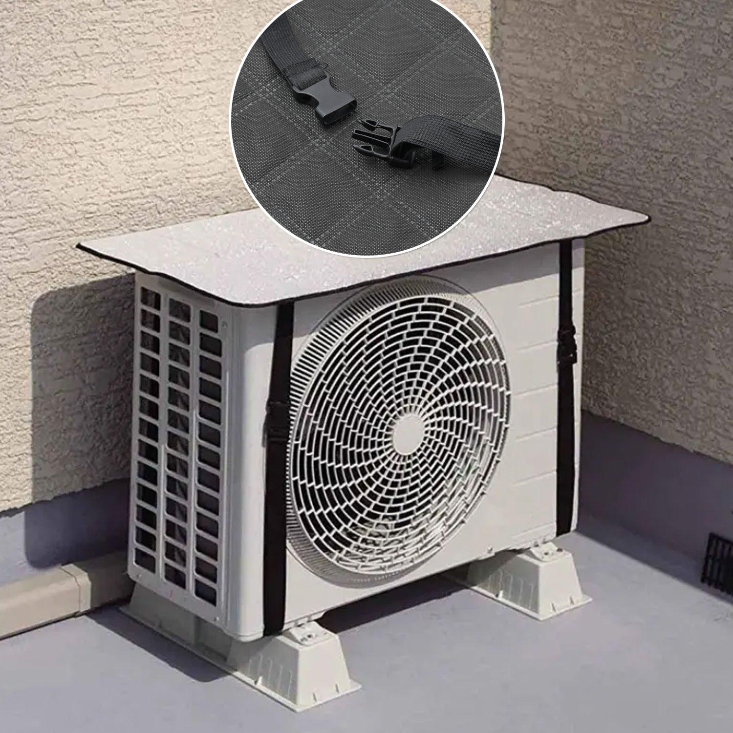 Air Conditioner Outdoor Unit Cover, Outdoor Unit Protective Cover, Aluminum Foil Material, Sun, Rain, Snow, Wind, Dust, Protects Outdoor Units Cover (Small) - Bhavnagar Deodap