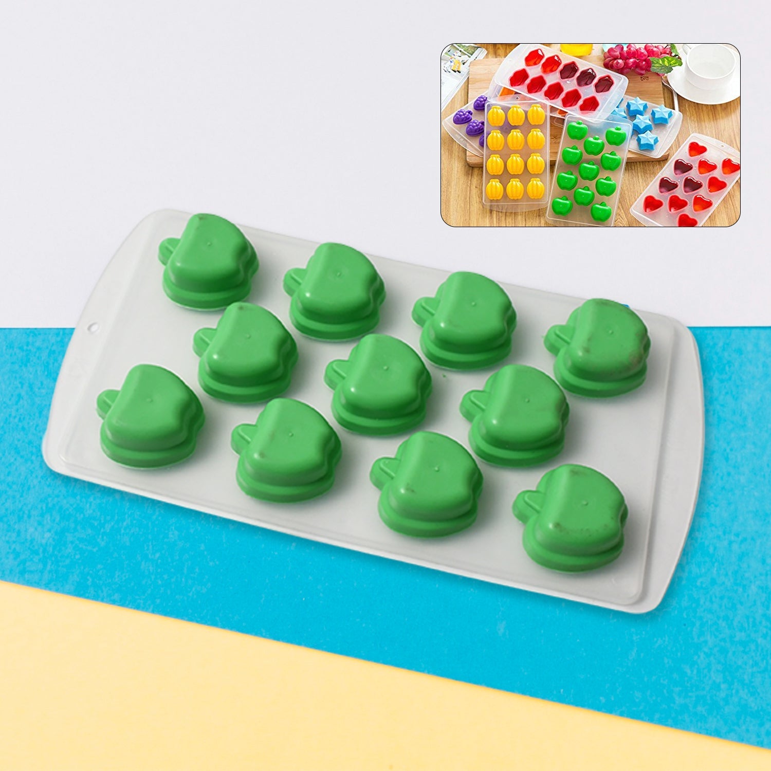 Silicone Mold Ice Cube Tray Creative Sweet Multi Type Ice Tray Buckets, Ice Cube Trays Multi Fruit Shape Ice Tray (1 Pc) - Bhavnagar Deodap