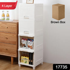 Multipurpose Storage Cabinet, Storage Solutions plastic drawers || Multi Layer Wardrobe Storage Drawers || Foldable Multipurpose Drawer Units For Kitchen, Bathroom, Bedroom, Cloth (4 Layer) - Bhavnagar Deodap