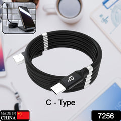 USB Cable, Charging Cable 3A Fast Charge and Sync Most Stunning Charging Cable, Magnetic Charging Cable Charging Cable for Phone (Compatible with (No More Messy Cables in Car & Home), (120 CM), ( Black), One Cable) - Bhavnagar Deodap