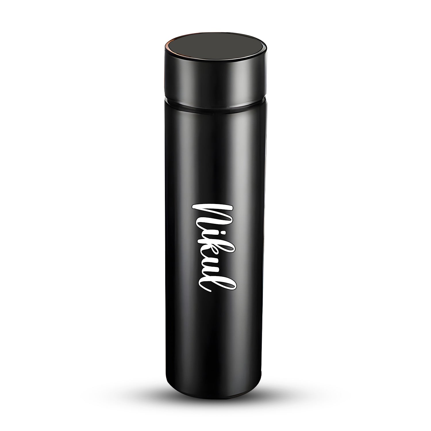 Customized/Personalized Stainless Steel Smart Water Bottle with Smart LCD Temperature Touch | Gifting Custom Name Water Bottle | Gifts for Boyfriend/Girlfriend/Employee | 500ML - Bhavnagar Deodap