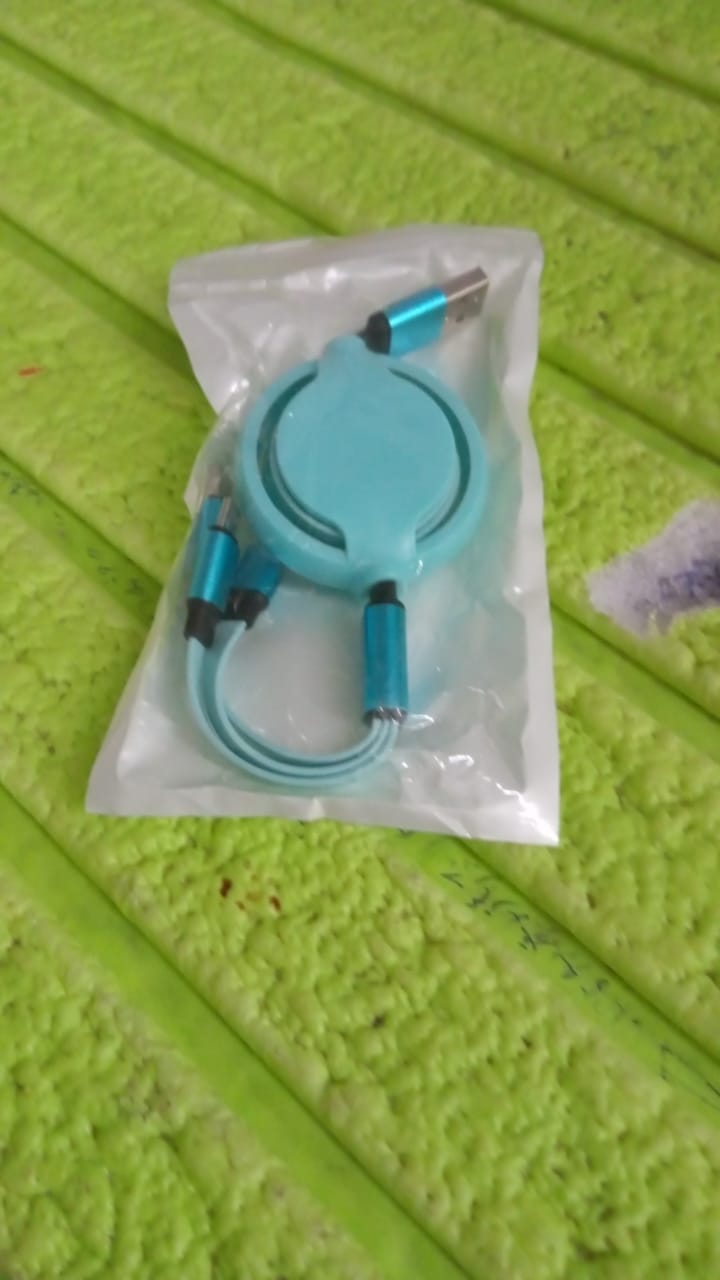 3 in 1 Retractable Charger Charging Cable (1 Pc / Mix Color) - Bhavnagar Deodap