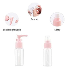 7 PCS COSMETICS BOTTLE for Travel Refillable Small Mini Empty Plastic Pump/Spray/Squeeze Bottles for Cosmetic (7 Pcs Set Mini Portable Refillable Kit) - Bhavnagar Deodap