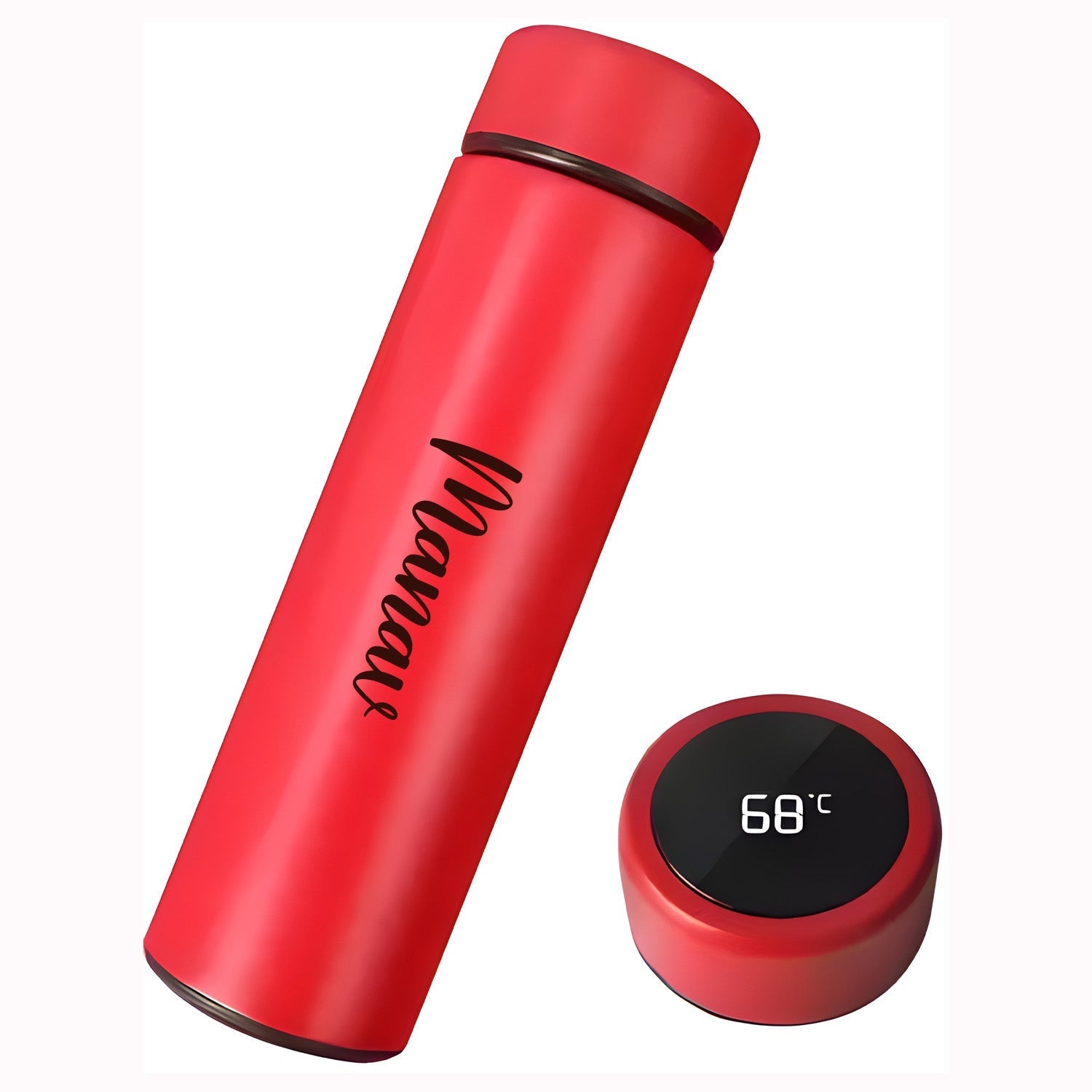 Customized/Personalized Stainless Steel Smart Water Bottle with Smart LCD Temperature Touch | Gifting Custom Name Water Bottle | Gifts for Boyfriend/Girlfriend/Employee | 500ML - Bhavnagar Deodap