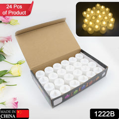 Festival Decorative - LED Tealight Candles | Battery Operated Candle Ideal for Party, Wedding, Birthday, Gifts (24pc) ( Diya , Divo , Diva , Deepak , Jyoti , - Bhavnagar Deodap