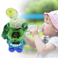 Customize Cute Plastic Water Bottle, with adjustable shoulder strap and stickers, portable drinking cup Water Bottle For Kids | Water Bottle | Return Gift For Kids | Water Bottle With Straw | School Water Bottle (1 Pc)